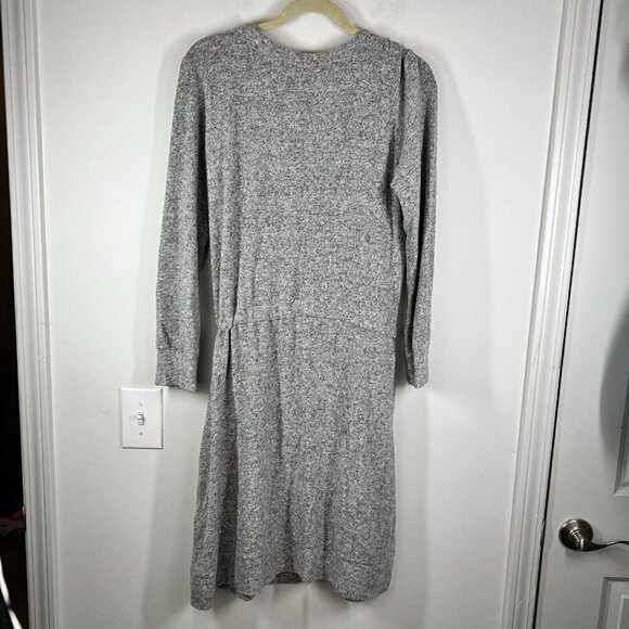 Soft Surroundings Easy Living Gray Long Sleeve Drawstring Fleece Sweater Size S - Picture 7 of 10